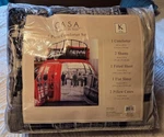 Casa 7-PC. King-size Comforter Set W/"london" Theme Featuring Red Phone Booth. Fixed Price $41.99.