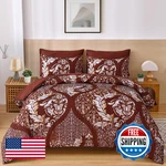 Anibedding Burgundy Comforter Set Queen Size 7 Pieces Bag Bohemian. Fixed Price $61.41.