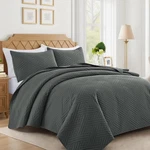Dark Grey Oversized California King Quilt Striped Bedroom Set Comforter. Fixed Price $70.99.