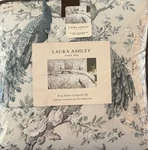 Laura Ashley King Comforter Shams Set Belvedere Grey Peacock 100% Cotton New. Fixed Price $249.99.