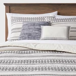 King 5PC Tatiana Global Woven Stripe Cotton Comforter Set Cream - Threshold. Fixed Price $39.99.