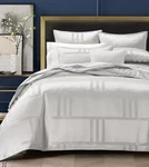 Hotel Collection Silver Geometric Structure 3-PC King Comforter Set (open Box). Fixed Price $99.99.