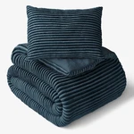 Mainstays Kids Dark Blue Solid Plush Ribbed Corduroy Comforter Set, Twin, 2 Pcs. Fixed Price $39.95.