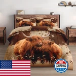 Wecozy Twin Size Comforter Set Pillowcase Highland Cow Animal Bull Soft 2 Pcs. Fixed Price $75.84.