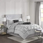 Madison Park Laurel Cozy Comforter Set - Traditional Tufted Faux Silk, King. Fixed Price $147.99.