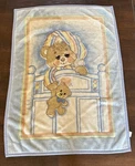 Vintage Blue Morgan Inc Sleepy Teddy Bear Crib Fleece Blanket Bedding 52.5 X38. Fixed Price $59.99.