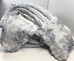 Vtg Shabby Chic Farmhouse British Rose Queen Comforter Set Reversible Plush Blue. Fixed Price $105.00.