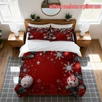 3PC Christmas Duvet Cover Set Red White Holiday Bedding Pillowcases 128. Fixed Price $78.07.