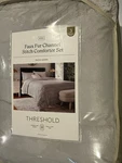 Threshold Faux Fur Channel Stitch Comforter Set King Gray. Fixed Price $35.00.
