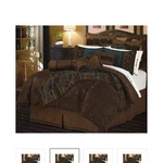 Hiend Accents Del Rio Queen Southwestern Comforter Set 6PC Leather Faux Suede. Fixed Price $75.00.