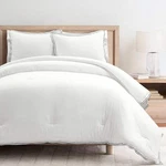 Hampton Double Flange Embroidered Contrast Edge Comforter Set. Fixed Price $194.99.