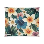 Tropical Floral Comforter, Summer Bedding, Flower Bedspread, Bedroom .... Fixed Price $195.00.