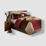 Madison Park Red Jackson Blocks Faux-suede 7-PC. California King Comforter Set. Fixed Price $136.48.