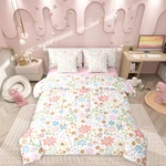Erosebridal Pink Flowers 7 Pieces Bedding Set Twin Sizekids Cute Floral. Fixed Price $75.81.
