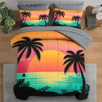 Beach Sunset Palm Tree Queen Comforter - 7 Pcs Tropical Bedding Decor. Fixed Price $116.99.