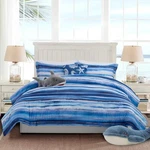 All-season 6-PIECE Nautical Bedding Set King Complete Beach Stripe Comforte.... Fixed Price $67.84.