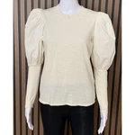 Nation Ltd Cream Puff Sleeve Cotton Slub Top Off Long Small Classic. Fixed Price $35.74.