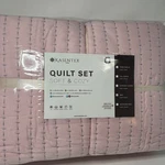 Kasentex Quilt Set King Pink New Soft Cozy Pick Stitch Bedding 3PC Oeko-tex. Fixed Price $39.99.