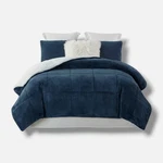 Swift Home Blue Plush Faux Fur And Sherpa Reversible Comforter Set, Full/queen. Fixed Price $46.44.