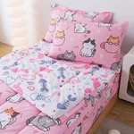 Adasmile & Kids Comforter Set Zipper Bedding Twin Girls Cat. Fixed Price $81.59.