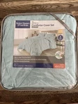 Nip Better Homes And Gardens Aqua Blue Pintuck Queen/full Duvet Cover Set 3PC. Fixed Price $25.00.