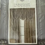 Croscill Waterfall Window Swag Valance 49"W X 33"L Novara 6642 Gray Tan Damask. Fixed Price $25.00.