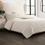 Cococozy 3 Piece Queen Comforter Set Plush Boucl Textured Hypoallergenic Ivory. Fixed Price $48.99.