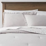 Full/queen Cotton Linen Chambray Comforter & Sham Set Gray - Threshold. Fixed Price $35.99.