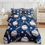 Nesker 7 Pcs Comforter Set Full Size, Red White Blue Baseball Boys Bedding Se.... Fixed Price $64.84.