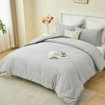 Finlonte King Comforter Set, 100% Cotton Bedding Fluffy Solid .... Fixed Price $53.00.