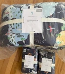 Pottery Barn World Map Comforter Set Navy Blue Queen 2 Std Shams Kids 3P New. Fixed Price $259.00.