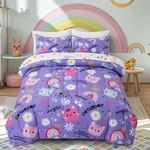 Btargot 5 Pc Cartoon Cat Reversible Kids Comforter Set, Rainbow Bedding Full. Fixed Price $92.05.