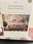 Threshold Duvet Set Cotton Sateen Boho Corner Purple Pink King Size 3 Piece. Fixed Price $18.95.