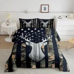 American Flag Kids Comforter Sets Full Size,deer Antlers Army Green Camo.... Fixed Price $61.64.
