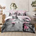 Merryword Pink Paris Comforter Set Size 8 Pieces Bed Bag King,. Fixed Price $150.99.