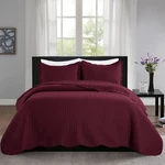 3 Piece Burgundy Quilted Bedspread Soft Embossed Comforter Set Twin Queen King. Fixed Price $29.99.