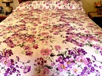 3 Piece Set Lightweight Microfiber Purple Floral Design Coverlet All Seasons New. Fixed Price $72.45.