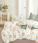 Blooming Casa Yellow Green Rose Floral Cotton Reversible Comforter Set Queen. Fixed Price $129.00.
