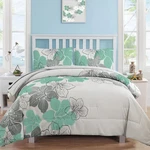 Luxudecor Floral Comforter Set Queen Size Green Pattern Bedding Comfor.... Fixed Price $55.29.