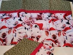Set Of 2 Handmade Pillowcases Standard Shams Christmas Pigs Holiday Bedding Gift. Fixed Price $27.92.