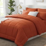 Queen Comforter Set Terracotta, 7 Pieces Bed In Bag, Burnt Orange Fall. Fixed Price $53.99.