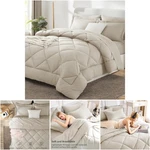 California King Bed Oatmeal Comforter Set 7 Pieces, Extra Large. Fixed Price $147.99.