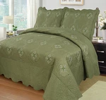 3PCS Embroidery Quilts Bedspreads Set Bedding Coverlet Queen King Size, Emma. Fixed Price $55.98.