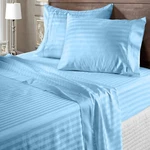 Bedding Collection 1000 Tc Or 1200 100% Cotton Sky Blue Stripes Choose Item. Fixed Price $158.45.