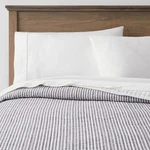 Threshold 1-PIECE Cotton Quilt Striped Midweight Oeko-tex, Navy, King. Fixed Price $37.99.