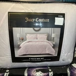 Juicy Couture King Pink Pleated Velour 5 Piece Bedding Set. Fixed Price $120.00.