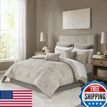 Madison Park Emilia Bed In Bag Comforter Set Sheets Gold Metallic Jacquard. Fixed Price $149.06.