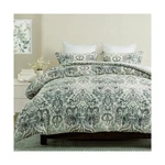 Finlonte Damask Queen Set, 100% Cotton Comforter, Paisley Floral Co.... Fixed Price $62.08.