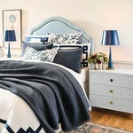 Ballard Designs Nadine Velvet Quilted Comforter Luxury Soft Warm Bedspread Beddi. Fixed Price $232.46.