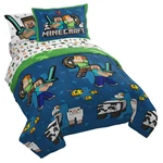 Jay Franco Minecraft Twin Comforter Set - 5 Piece Bedding Includes Sheet. Fixed Price $112.03.